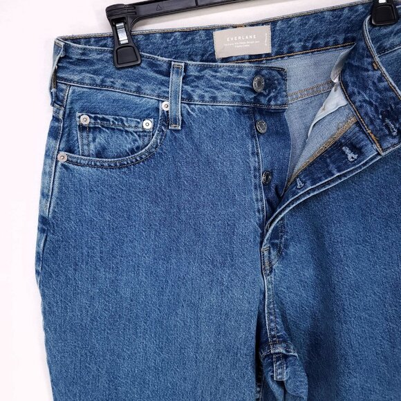 Everlane Curvy 90's Cheeky Straight Ankle Jean Size Womens 31Button Fly Organic - Picture 4 of 14